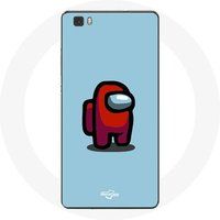 Maniacase Hoesje voor Huawei P8 Among Us videogame Blauwe achtergrond