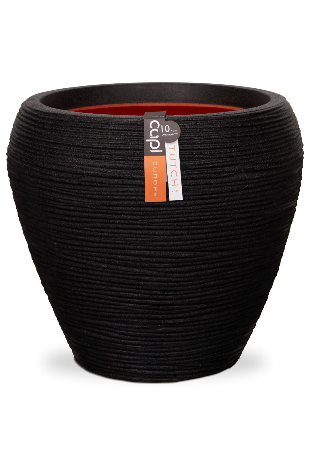 Capi Europe Nature Vaas Taps Rond Rib NL 41 x 38 Zwart