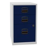 Bisley Home Bijzetkast PFA, 2 universele laden, 1 HR-lade, metaal, 505 lichaam lichtgrijs, fronten Oxfordblauw, 40 x 41,3 x 67,2 cm