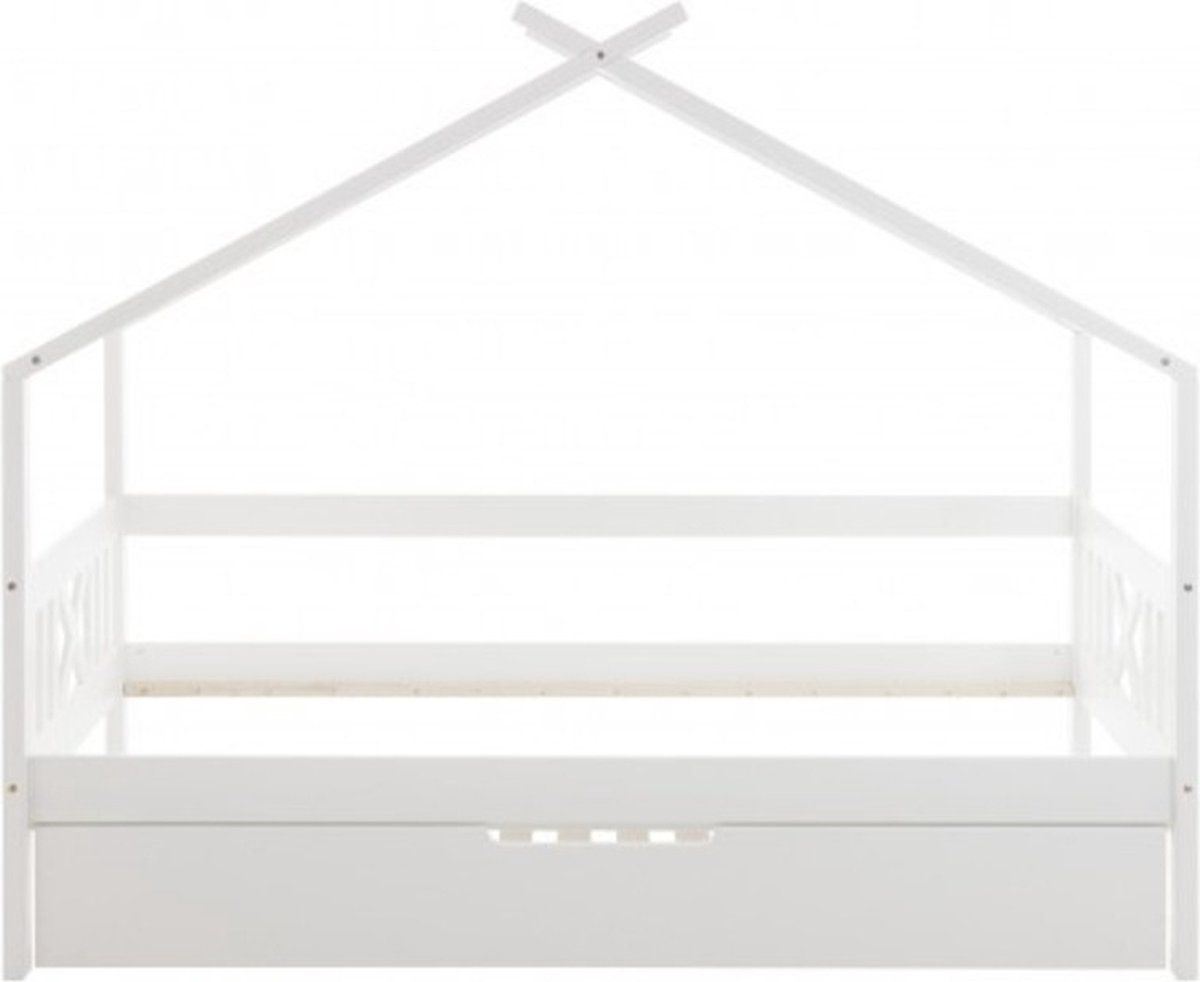 Viking Choice Huisbed - 90x200 cm - met logeerbodem - wit