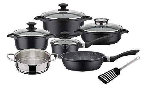 GSW Gourmet Graniet 10-delige kookpannenset - Zwart