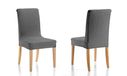 Martina Home Emilia Stoel met rugleuning, Stof 24x30x6 cm grijs