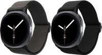 kwmobile Horlogebandjes geschikt voor Samsung Galaxy Watch 8 Galaxy / Galaxy Watch 8 Classic 46mm - 2 x Nylon Smartwatch bandje in zwart / donkergrijs.