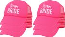 Boland Vrijgezellenfeest baseballcap/petje - 6x - Team Bride - roze - dames - polyester