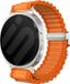 Strap-it Outdoor nylon bandje met P-buckle - horlogebandje geschikt voor Samsung Galaxy Watch 9 (40/44mm) / Watch 8 (40/44mm) / Classic (46mm) - oranje/zilver