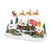 Avilia Kerstdorp Frovale geanimeerd met beweegbare slee, warme ledlampen en kerstmuziek, handbeschilderde decoratie met USB-kabel en realistische details voor thuis of feestelijk cadeau
