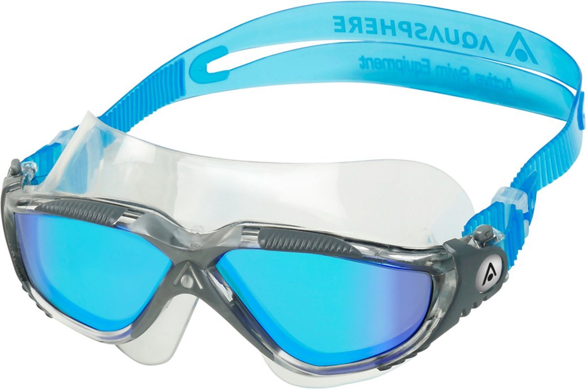 Aquasphere Aquasphere Vista - Zwembril - Volwassenen - Blue Titanium Mirrored Lens - Transparant/Grijs