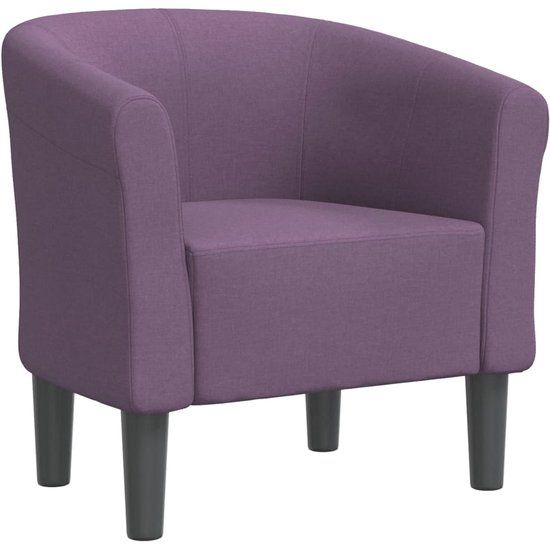 vidaXL Fauteuil Cabriolet, Chaise avec Accoudoirs, Canapé avec Dossier, Siège Rembourré, Meuble de Salon Chambre Bureau, Violet Tissu
