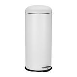 Relaxdays Pedaalemmer 30 liter - softclose - binnenemmer - rond - wit