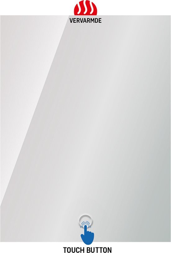 Roko QUEEN Badkamerspiegel Met Geintegreerde LED Verlichting En Spiegelverwarming Anti Condens Lichtschakelaar 60x60cm
