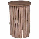 vidaXL - Kruk - Naturel - 30 x 30 x 45 cm - Massief Teakhout