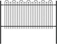 vidaXL Spike Boog Hek DRONTEN 200 x 150 cm Gepoedercoat Staal Zwart
