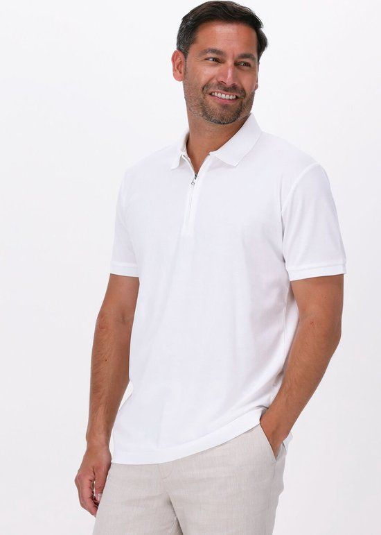 SELECTED HOMME Slhfave Zip Ss Polo B Polo - Wit - Heren - Maat L