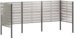 vidaXL Écran de poubelle Acier inoxydable argent 249 x 85 x 113 cm