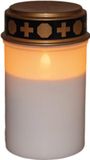 Anna's Collection Grafverlichting led op batterij met timer 12x7 cm wit