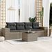 Maison Exclusive - Ensemble de jardin pour extérieur, composé de 5 pièces avec coussins, gris, en polyrotin