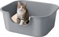 OEM BeiJingLiangPinJiaZuoKeJiWenHuaFaZhanYouXianGongSi Kattenbak - Met hoge rand, open bovenkant, lage instap en spatwaterdicht - Voor alle leeftijden - Grijs