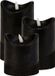 Merkloos Bougies LED - set van 3 - Noir - lumière blanc chaud - cire - H10, H12,5 et H15 cm