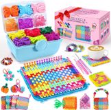 450+PCS Métier à tisser, Arts et artisanat avec boîte de rangement portable, Bleu