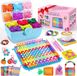 450+PCS Métier à tisser, Arts et artisanat avec boîte de rangement portable, Bleu