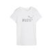 PUMA ESS METALLIC No. 1 Logo T-shirt voor dames XS, White Metallic Silver