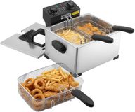VEVOR Commerciële Elektrische Friteuse 5,2L 2500W RVS met 3 Frituurmandjes