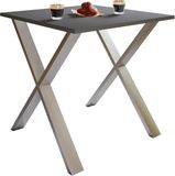 VCM Premium houten eettafel Keukentafel Eettafel Tafel Xona X Zilver