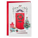 Hallmark Kerstkaarten in doos, Delivering Joy (40 kaarten en 40 enveloppen) rode voordeur