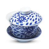 TEA SOUL Porselein Gaiwan met schilderdecoraties, meerkleurig, 9,7 x 9,1 x 9,7 cm