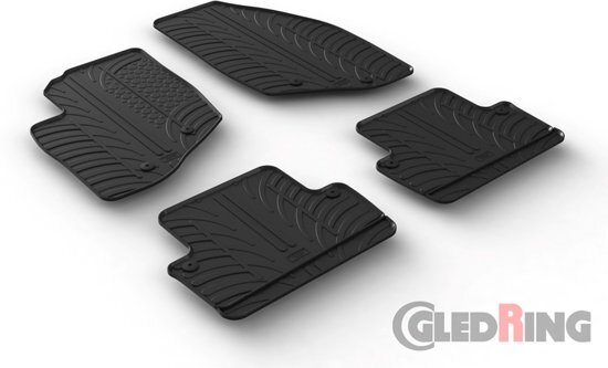 Gledring Rubbermatten Volvo V70/XC70 2000-2007 & S60 2000-2009 (T profiel 4-delig + montageclips)