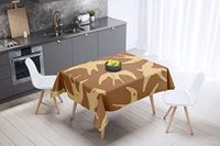 Bonamaison Tafelkleed, Anti-Mold, Sneldrogend, Waterdicht, 100% Polyester Tafellaken, Bruine tinten, 140 x 140 Cm