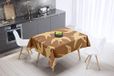 Bonamaison Tafelkleed, Anti-Mold, Sneldrogend, Waterdicht, 100% Polyester Tafellaken, Bruine tinten, 140 x 140 Cm