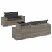 VidaXL 6-delige Loungeset met kussens, poly rattan, grijs