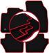 CARLUX-RED automatten voor Ford Fiesta MK7 hatchback (2011-2017)