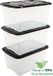 IRIS Topbox Opbergbox half te openen deksel - 45L - Kunststof - Transparant/Zwart - Set van 3