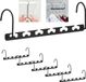 Merkloos Relaxdays Ruimtebesparende Kledinghanger - Set van 6 - Zwart - Metaal