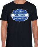 Bellatio Decorations Shoppartners Bv Cadeau t-shirt voor de beste stagiair voor heren - zwart met blauw - stagiair - kado shirt / kleding - vaderdag / collega M