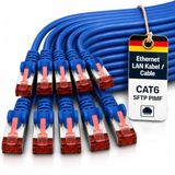 1aTTack.de 10x 1m Cat6 Cat.6 Ethernetkabel Cat 6 Netwerkkabel Patchkabel RJ45 SFTP - Blauw