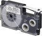 Casio XR-9GCWE tape, sterk hechtend en zonder resten verwijderbaar, 9 mm, zwart op wit