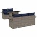 vidaXL Tuinbank Set 6-delig Grijs Polyrattan
