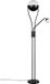 Trio Lighting LED Vloerlamp - 18W + 3.8W - Warm Wit 3000K - 2-lichts - Dimbaar - Rond - Mat Zwart - Metaal