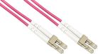Link Glasvezelkabel LC naar LC Multimode Duplex OM4 50/125m 0,5 m Paars