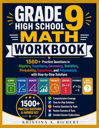 Grade 9 High School Math Workbook