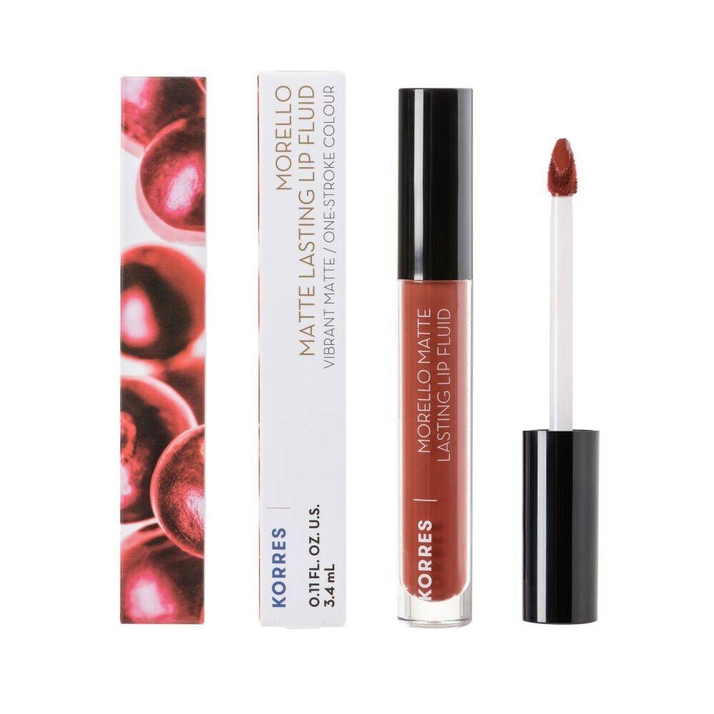 Korres Korres KM Morello Matte Lasting Lip Fluid 58 Red Clay 3.4 ml lippenstift