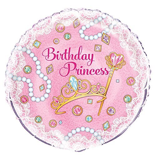 Unique Partyaccessoires, prinsessenmotief, roze Folieballon 18" roze