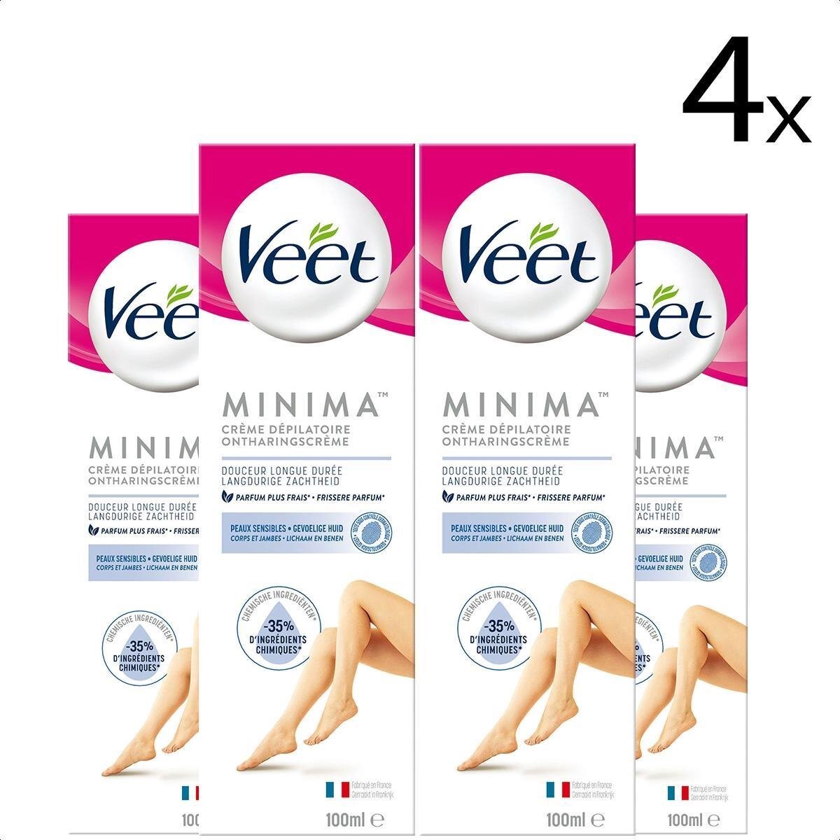 Veet Ontharingscreme - Gevoelige Huid - Minima - 100 ml x4