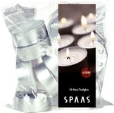 Spaas maxi waxinelichtjes - 150x stuks - Wit - theelichtjes - 10 branduren - geurloze kaarsen