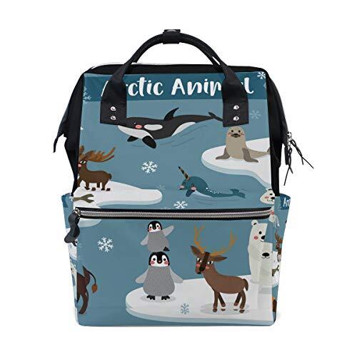 MONTOJ Arctic Animals Polar Bear Whale Fox Eagle canvas Reistas Campus Rugzak