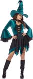 Wilbers & Wilbers Heksenjurk Velvet Luxe Groen - Halloween Kostuum - Dames - Maat XXL