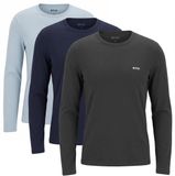 Hugo Boss heren longsleeve shirts blauw & grijs 3-pack
